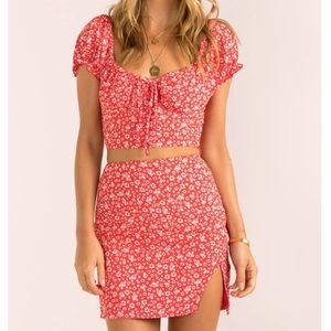 Sundae Muse red two piece set